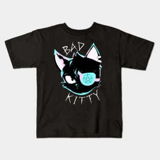Bad Kitty White Font Kids T-Shirt